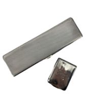 George V engine turned silver slim cigarette case