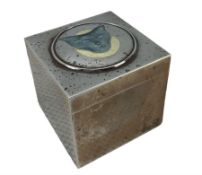 Modern silver and guilloche enamel trinket box