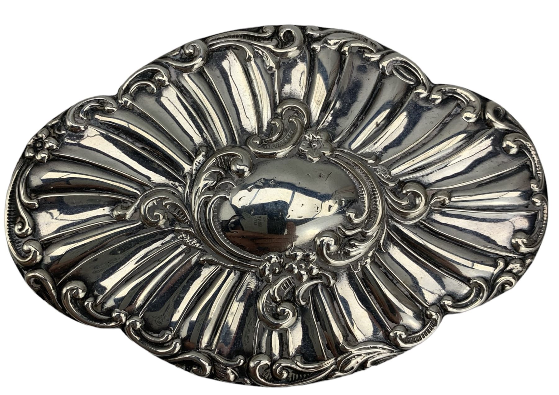 Late Victorian silver dressing table box of oval design - Image 2 of 5