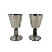 Pair of modern silver goblets