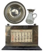 Silver mounted perpetual Calendar Birmingham 1926 Maker W J Myatt & Co