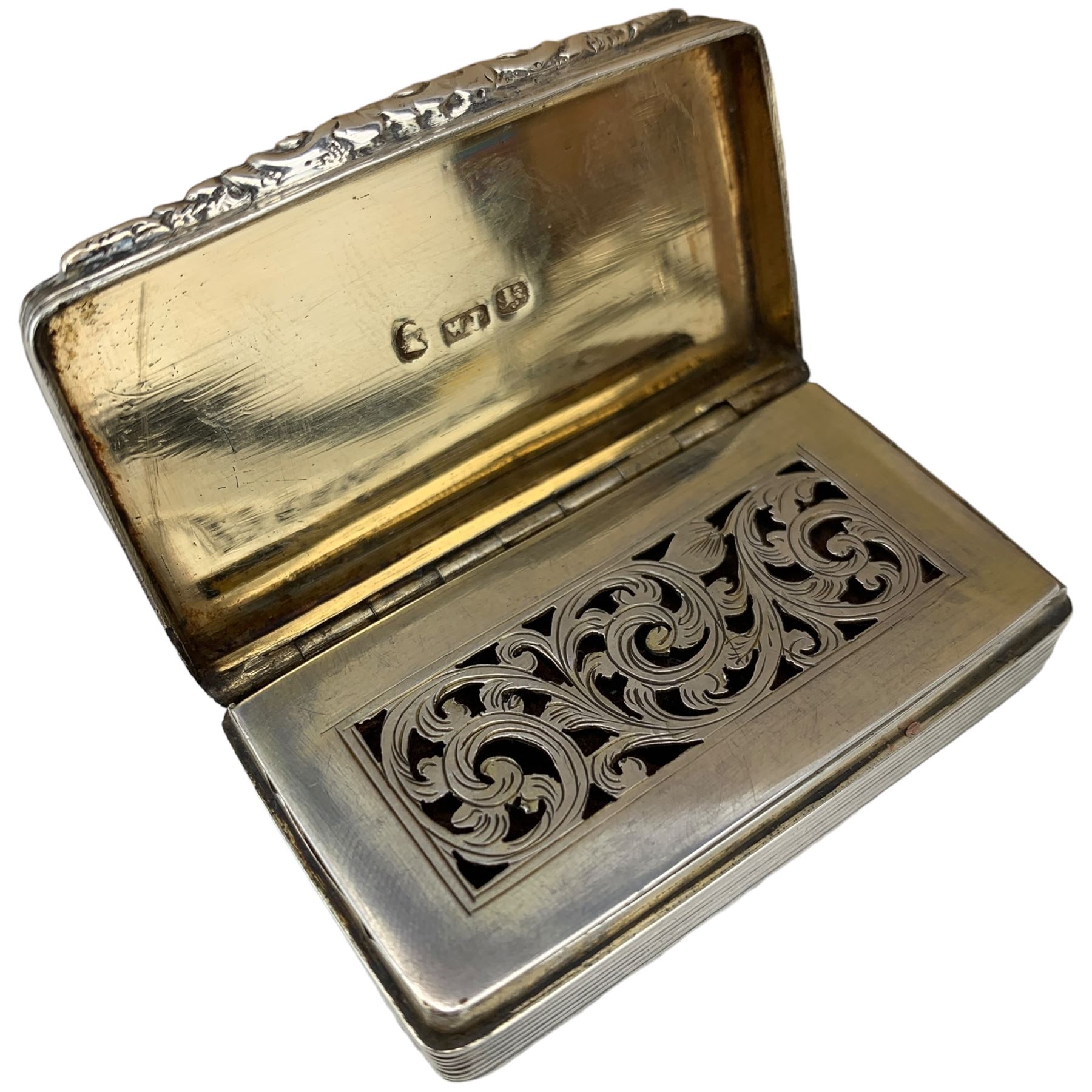 William IV silver vinaigrette with hinged grille - Image 2 of 4