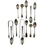 Set of six silver grapefruit spoons Sheffield 1957