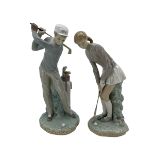 Two Lladro Golfer figures