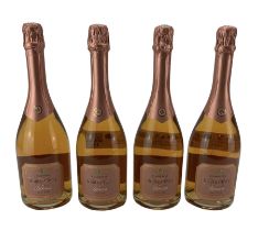 Four bottles of Noble Cuvée de Lanson Rosé Brut Champagne