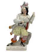 Large Victorian Staffordshire flatback figure depicting Will Watch