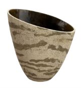 Ben Arnup (British born 1954) Vase of tapered compressed oval form with brown glazed interior H17cm