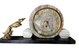 Continental - 1930's Art deco 8-day timepiece mantle clock