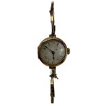 9ct gold mechanical wrist watch