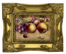 Porcelain plaque painted with fruit