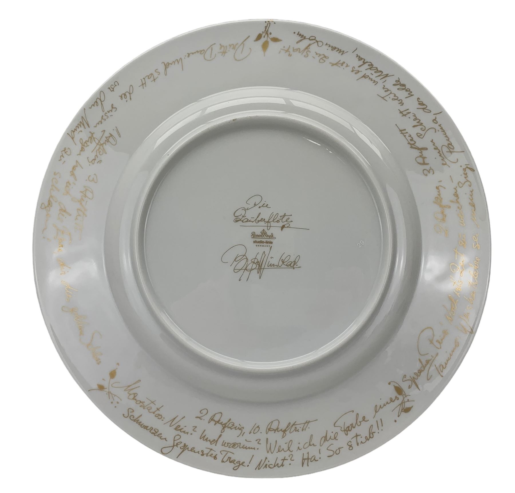 Rosenthal Studio Line dinner plate decorated in the Zauberflote design (Magic Flute) - Image 2 of 2