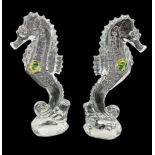 Pair of Waterford crystal seahorses H18cm in original cardboard tubes