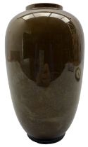 Burmantofts Faience brown-glaze vase