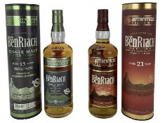 The Benriach 21 year old single peated malt scotch whisky