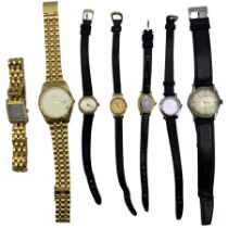 Group of watches including 9ct gold cased ladies Eberhard wristwatch