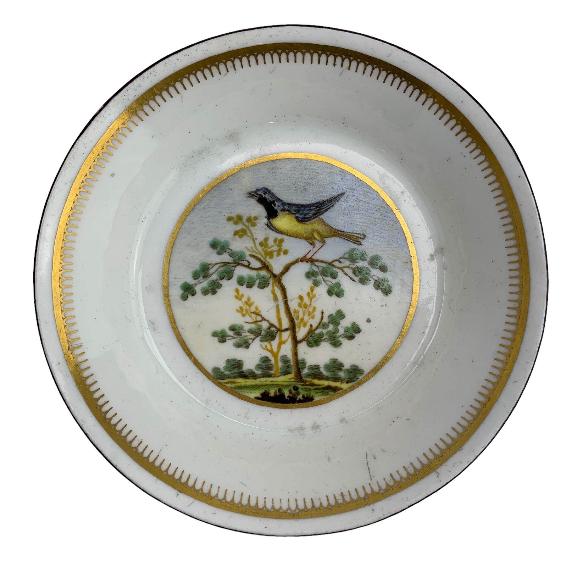 Four 19th century Ridgways dessert plates decorated in green and gilt from the Sotheby's Chatsworth - Image 7 of 11