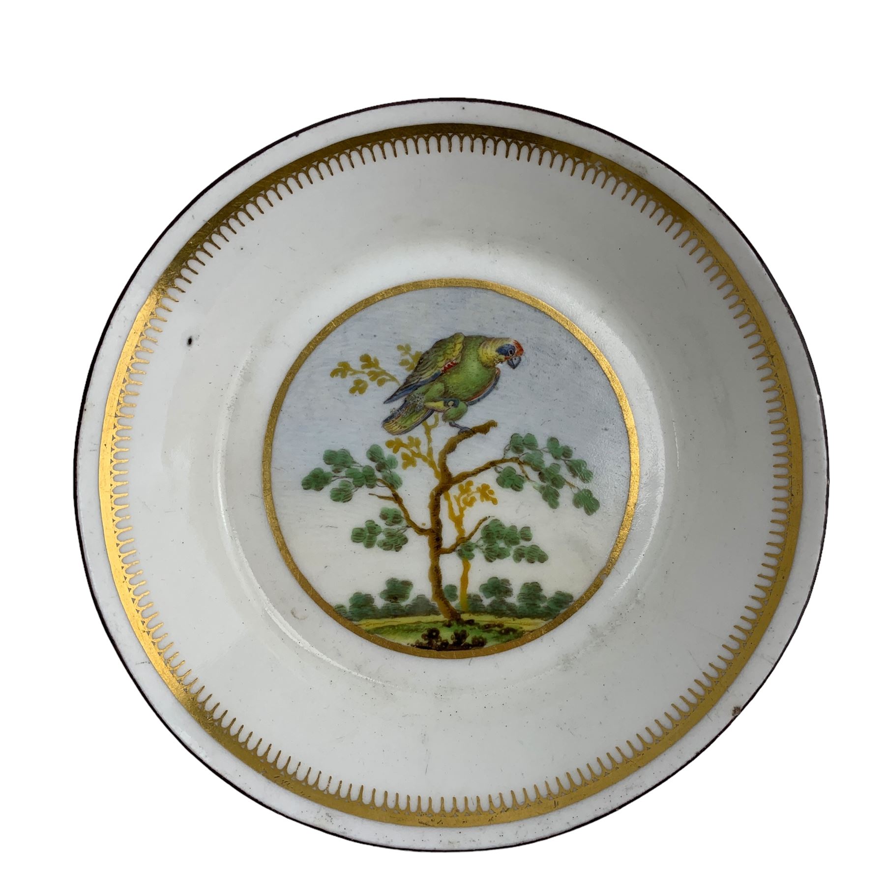 Four 19th century Ridgways dessert plates decorated in green and gilt from the Sotheby's Chatsworth - Image 3 of 11