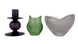 Littala glass vase designed by Kaj Franck