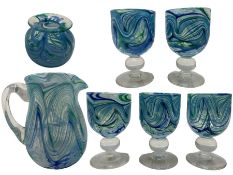 Five Uredale glass goblets
