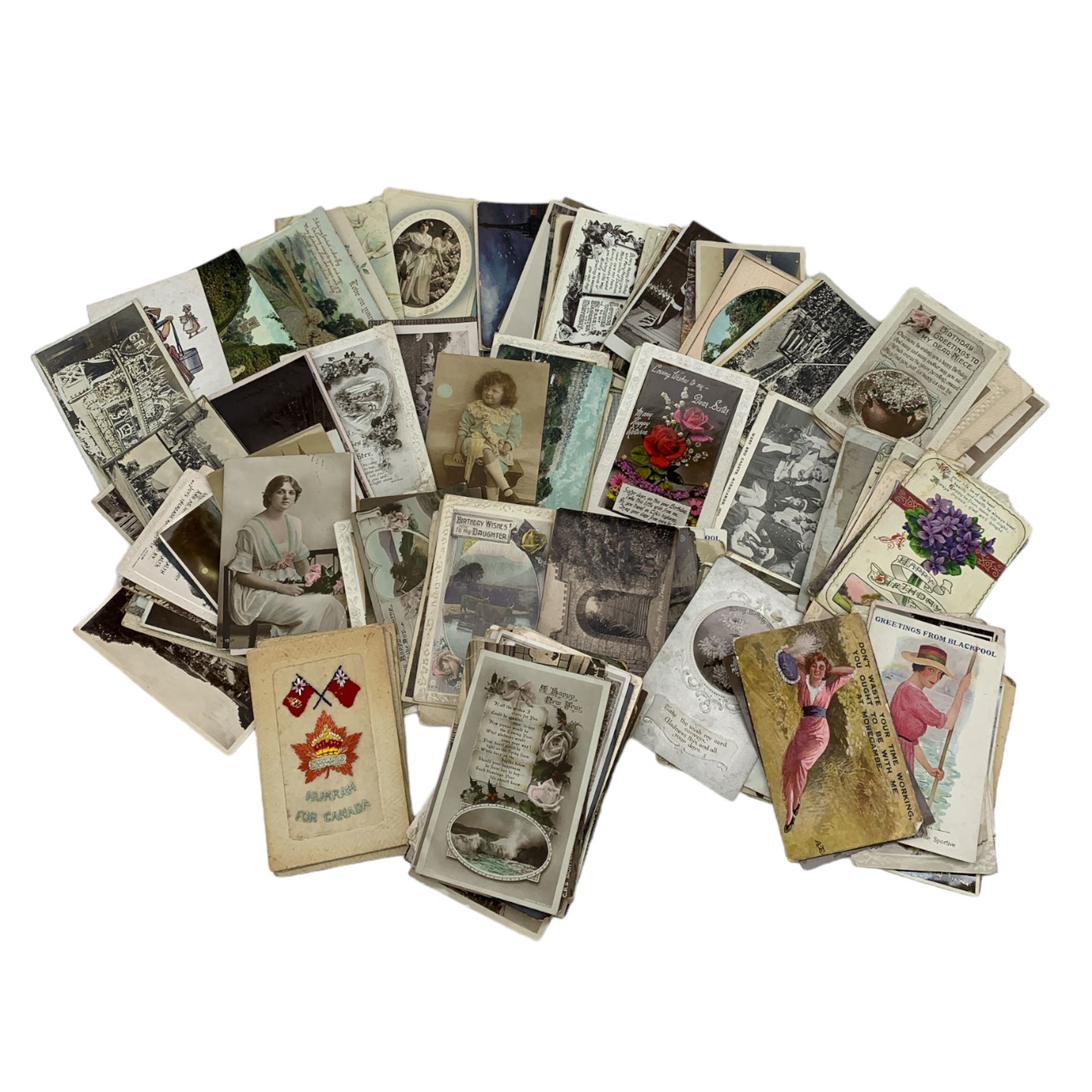 Collection of approximately 112 early 20th century postcards