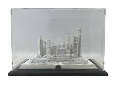 Su Blackwell (British Contemporary): Paper sculpture depicting Hong Kong Harbour