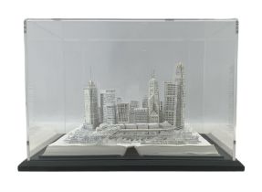 Su Blackwell (British Contemporary): Paper sculpture depicting Hong Kong Harbour