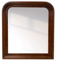 Stained beech overmantel mirror