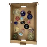 Collection of glass paperweights including Wedgwood snail