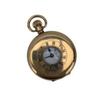 Gold plated Star Dennison keyless demi hunter pocket watch