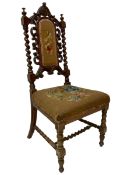 Victorian walnut barley twist chair