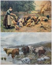 After Dorothy Margaret Alderson (British 1900-1992): Highland Cattle Watering