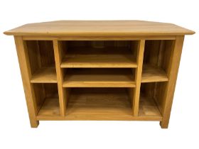 Light oak corner television stand