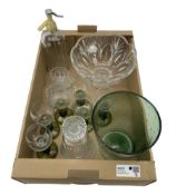 Whitefriars design green bubble glass vase H23cm