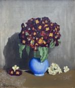 John Burns Robertson (Scottish fl.1920-1944): Still Life of Flowers in a Blue Vase