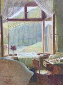 Sigmund Walter Hampel (Austrian 1868-1949): Interior Scene with View through Office Window