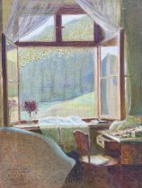 Sigmund Walter Hampel (Austrian 1868-1949): Interior Scene with View through Office Window