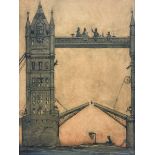 William Heath Robinson (British 1872-1944): 'Cracking Nuts on the Tower Bridge'