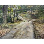 B* Beane (British 20th Century): Crows on a Woodland Path