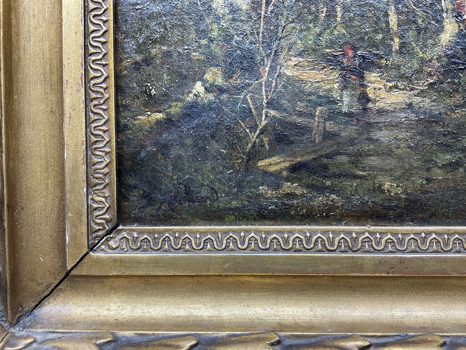English School (19th century): Gathering Firewood in a Silver Birch Forest - Image 3 of 3