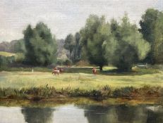 English School (Early 20th Century): Cattle Grazing beside a Stream