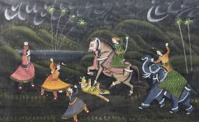 Mughal School (Late 19th/Early 20th Century): Hunting the Tiger