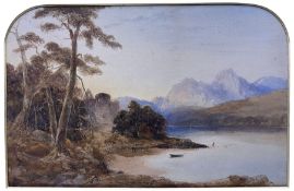 Scottish School (19th Century): Loch Landscape with Castle