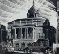 Geoffrey Heath Wedgwood (British 1900-1977): Liverpool Town Hall and the Nelson Monument