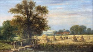 English School (Late 19th century): Summer Haystacks