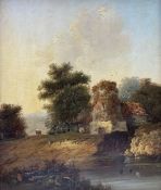 C Mollisen (Continental Late 19th Century): Farmstead at Dusk