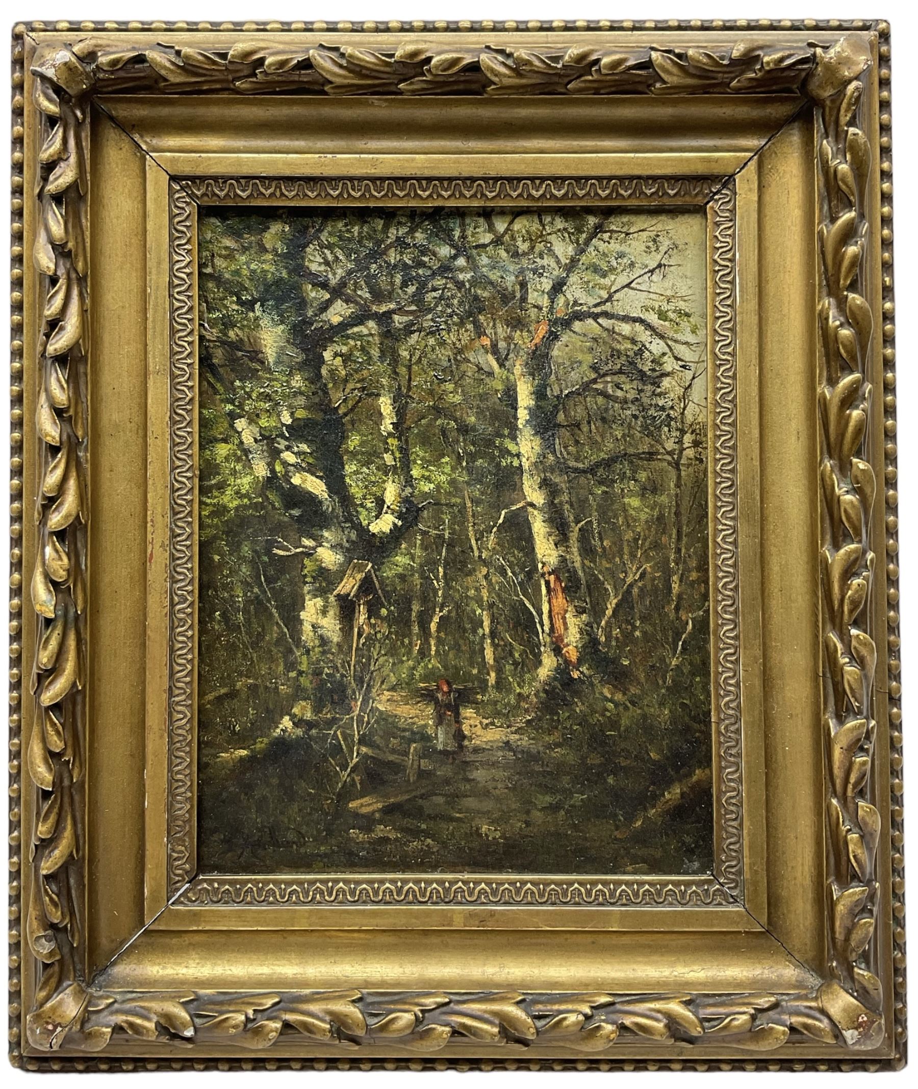 English School (19th century): Gathering Firewood in a Silver Birch Forest - Image 2 of 3