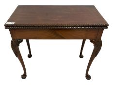 Late 19th century mahogany card table