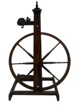 Late 19th century stained beech spinning wheel