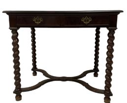 William and Mary design mahogany and stained beech side table