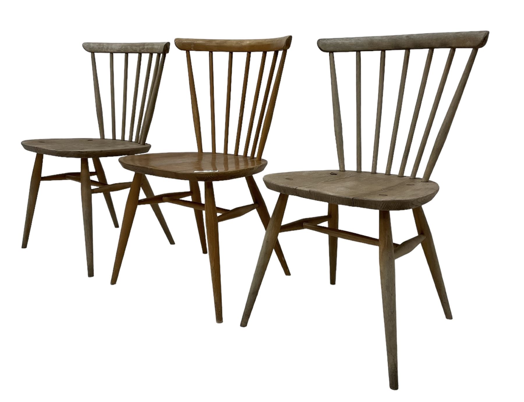 Ercol - 1960s set of three elm stick back chairs - Image 2 of 9